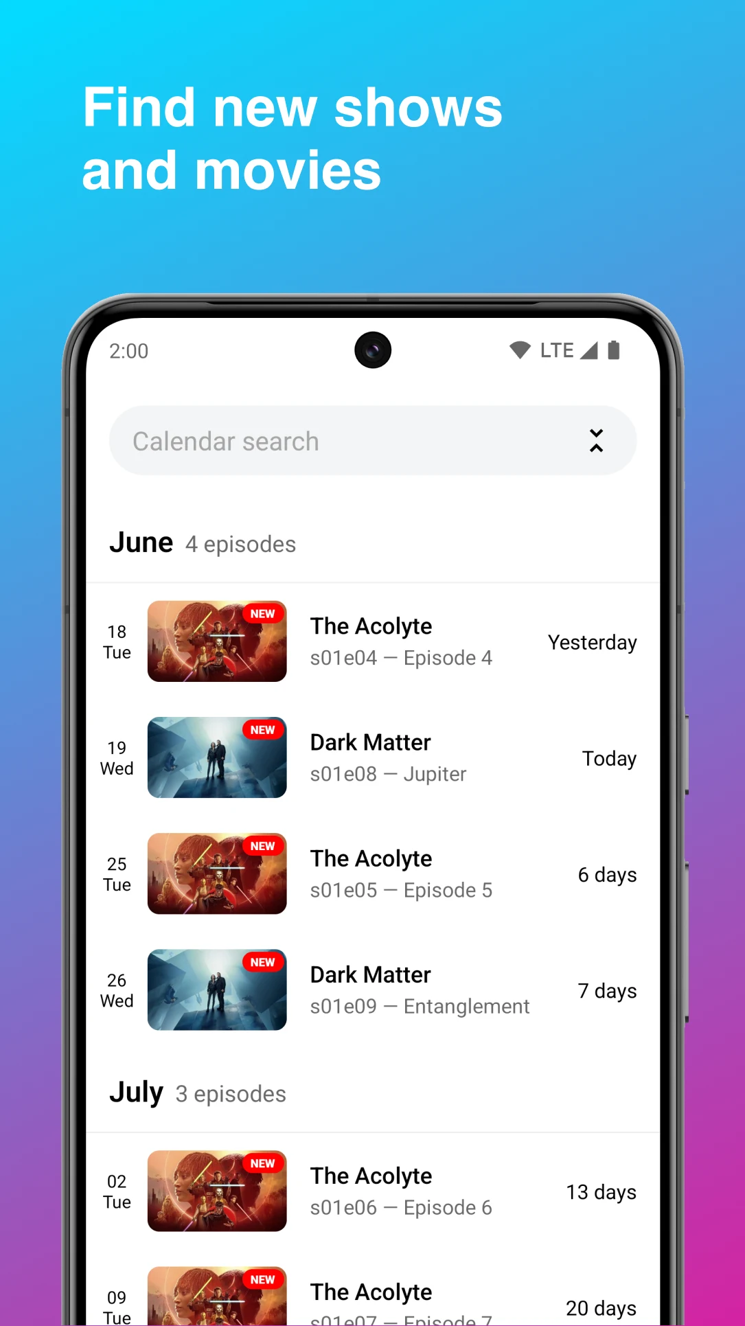 MyShows — TV Shows tracker screenshot